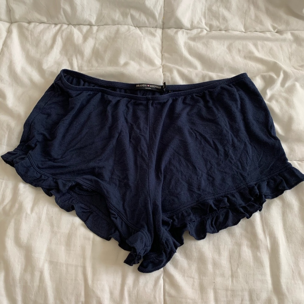 Brandy Melville Blue Ruffled Flowy Shorts